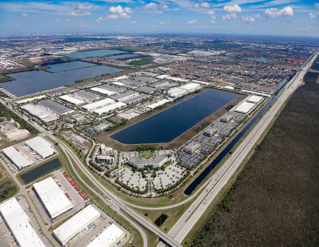 Picture Port of Miami industrial shipment to warehouse for lease in Miami, Florida.